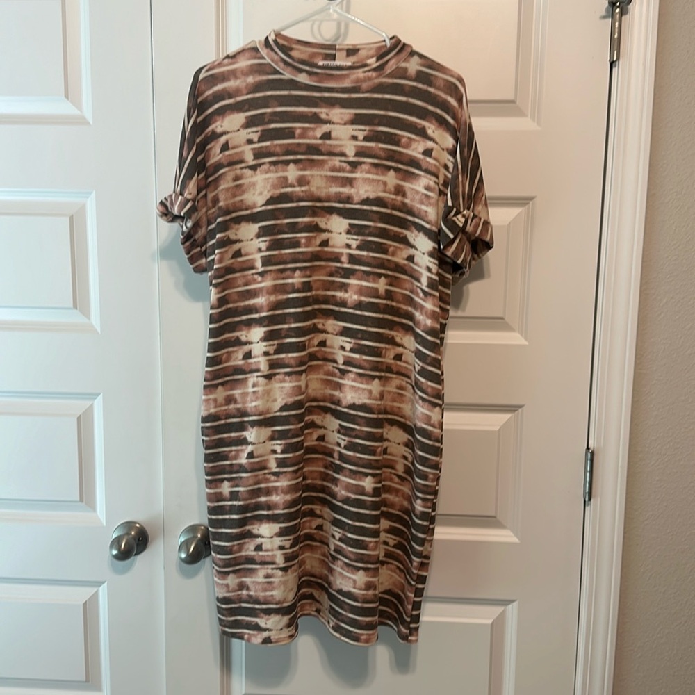 First love acid wash print dress